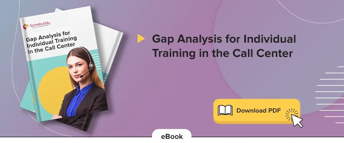 eBooks inline gap analysis for individual training in the call center