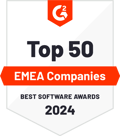 G2 | Top 50 | EMEA Companies | BST SOFTWARE AWARDS 2024